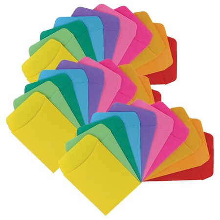 Hygloss Products Library Pockets, 3.5in. x 4.875in., Self-Adhesive, 10 Colors, 90PK 15730